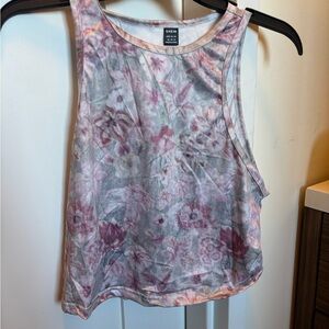 SHEIN Women's Floral Tank Top - Pink and Gray